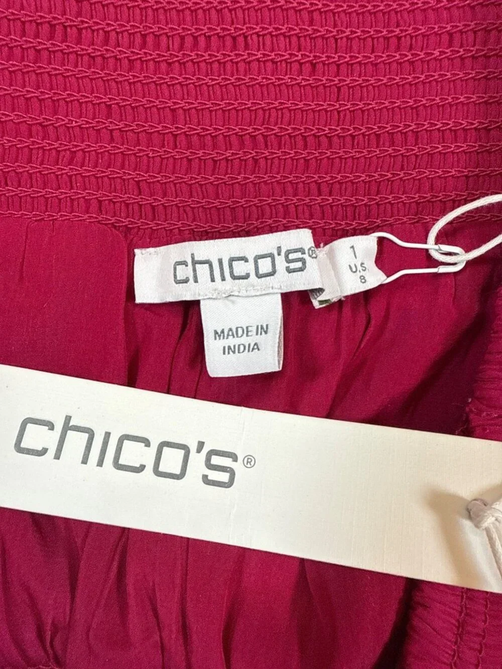 NWT Chicos Tiered Botanic Berry Maxi Skirt size 1 (US 8/10) Smocked Waist (JJ650 - Picture 7 of 9